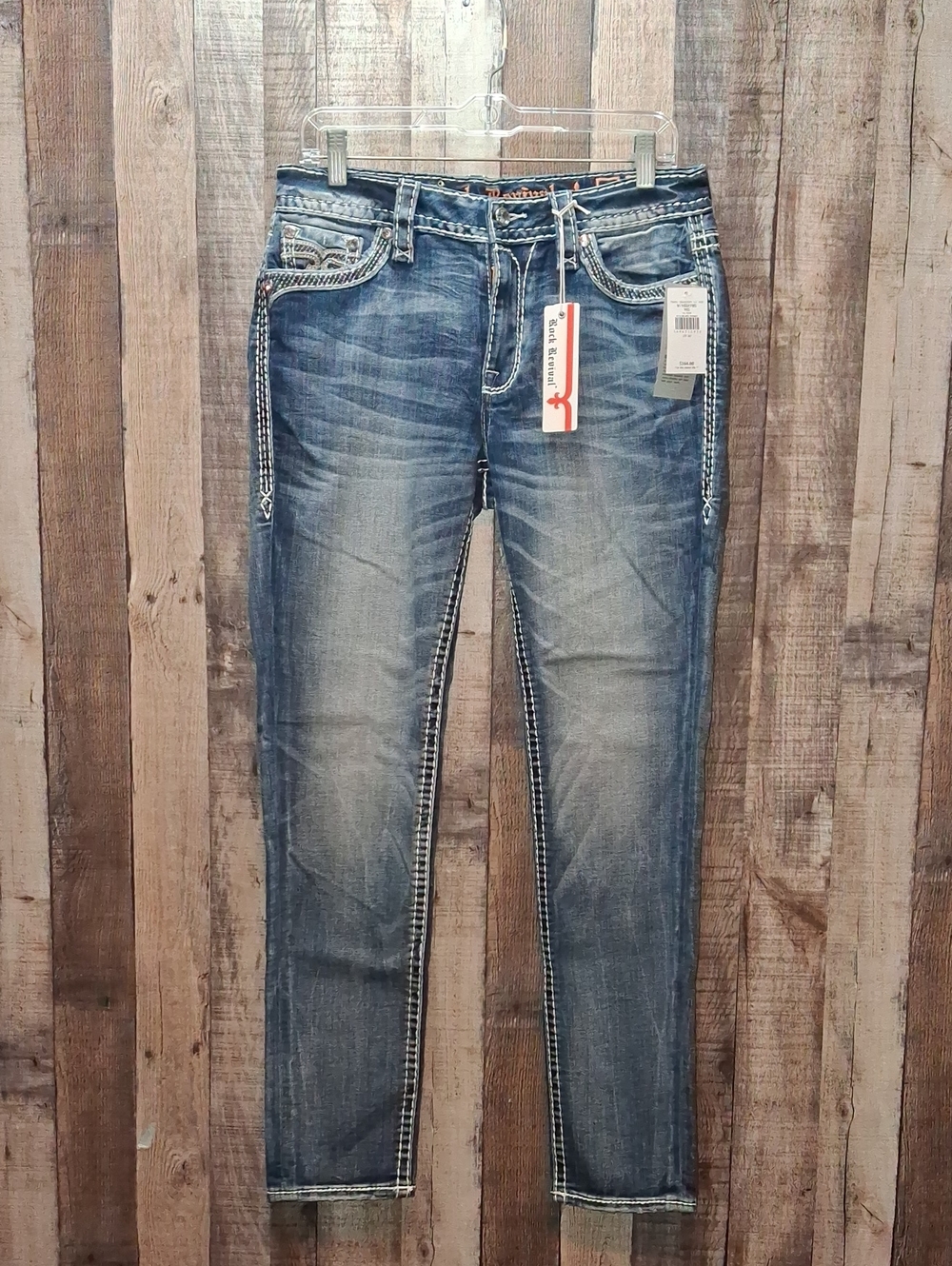 Rock Revival Women's Distressed Medium Blue Skinny Jeans NWT Size 29